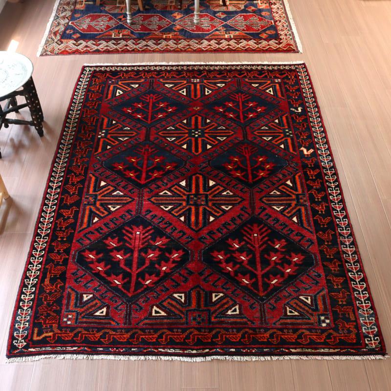 部族絨毯 ロリ族 220x155cm 連なるメダリオン | ブランド登録なし