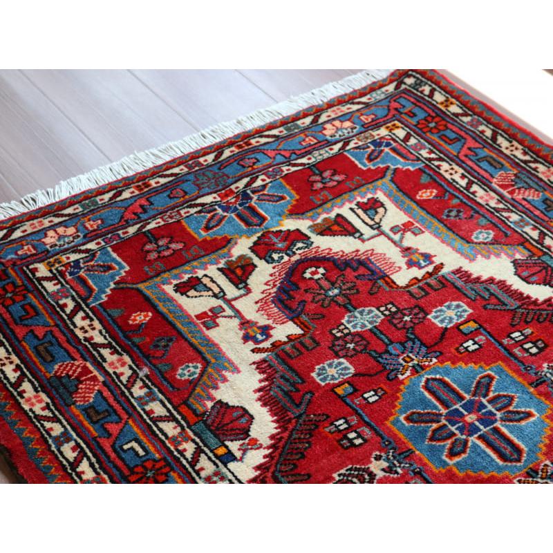 トライバルラグ ハマダン 137x93cm 小花とメダリオン | ブランド登録なし | 05