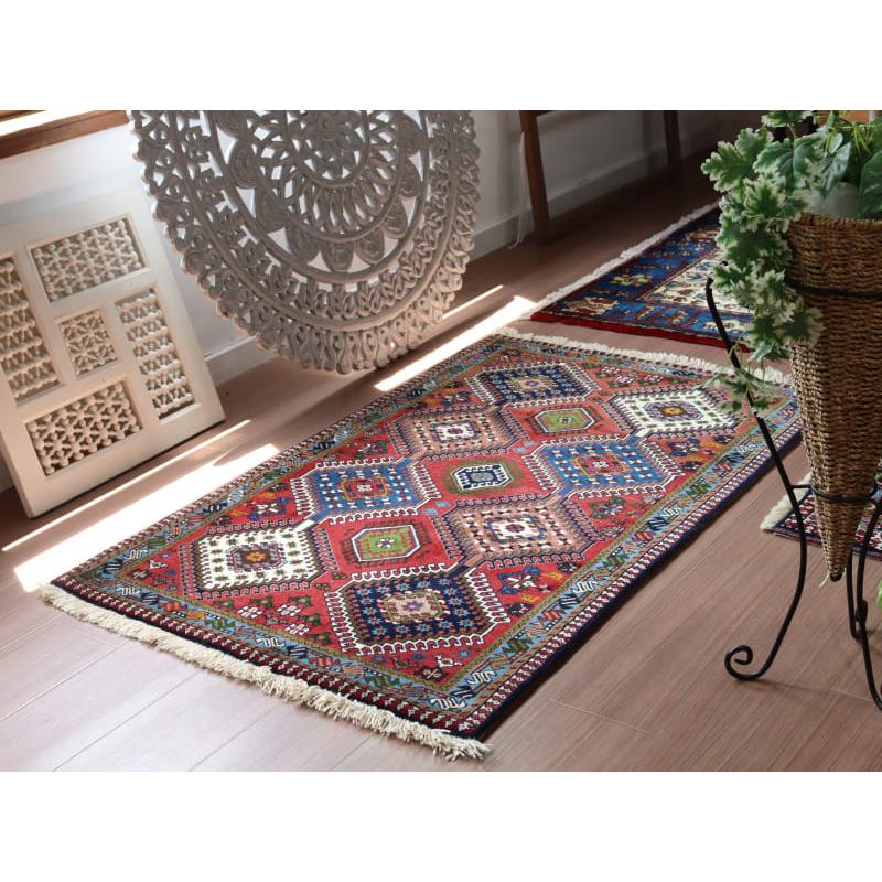 部族絨毯 イラン南部 ヤラメ 127x80cm 連なるメダリオン | ブランド登録なし | 01