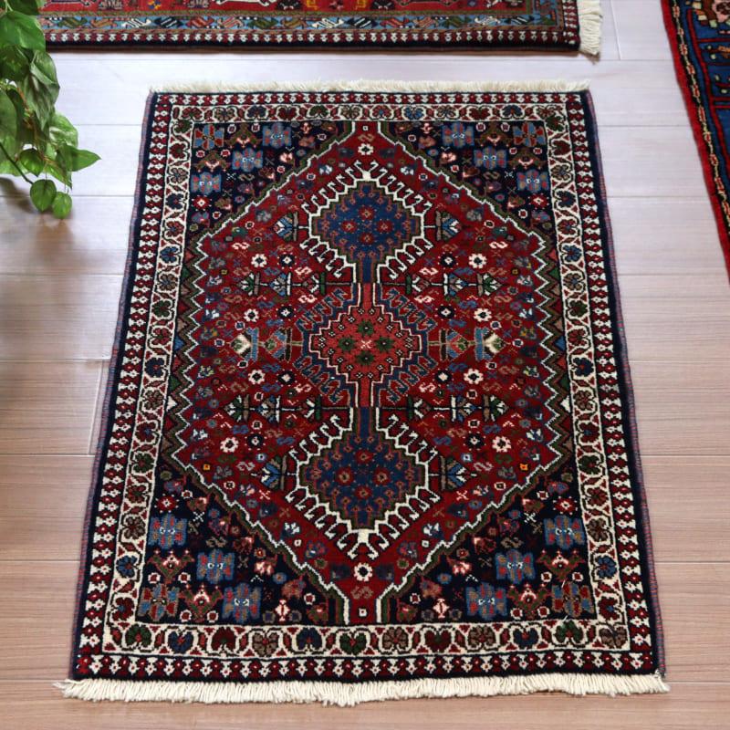 部族絨毯 イラン南部 ヤラメ 100x60cm ドラゴンのモチーフ