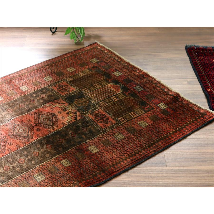 トライバルラグ バルーチ 114x82cm ミフラープと幾何学模様 |  | 02