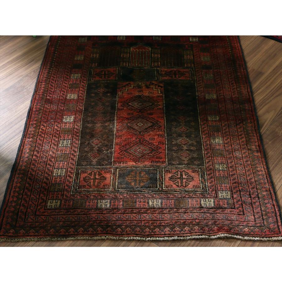 トライバルラグ バルーチ 114x82cm ミフラープと幾何学模様 |  | 03