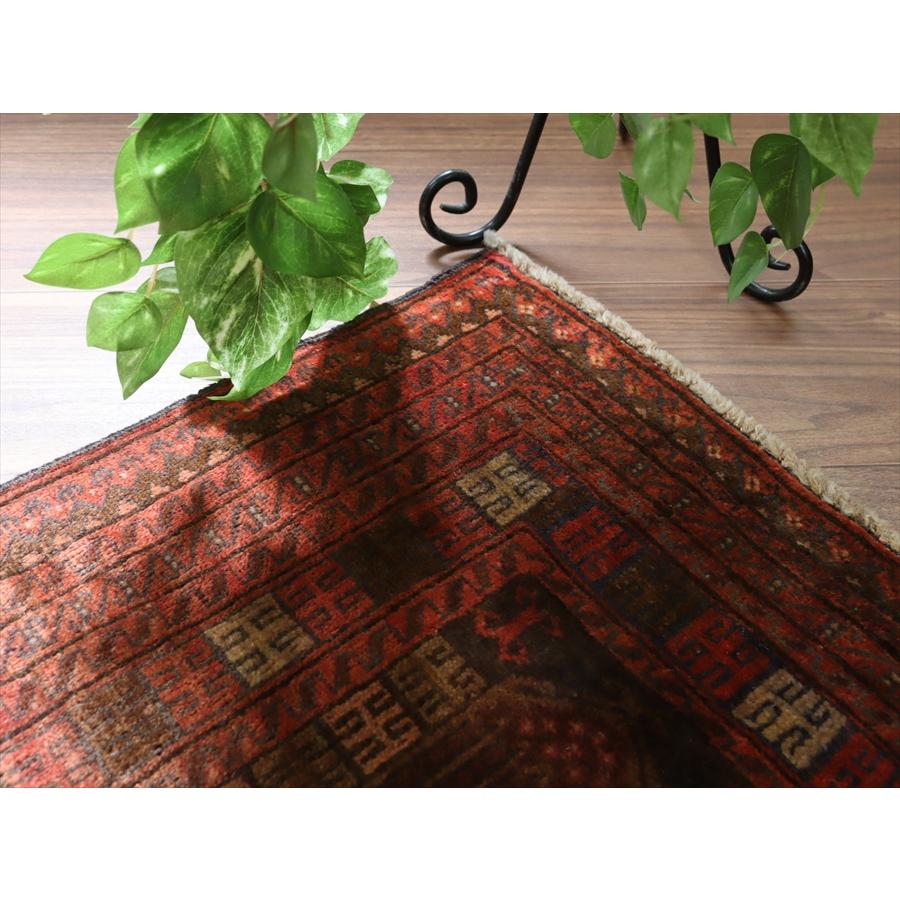 トライバルラグ バルーチ 114x82cm ミフラープと幾何学模様 |  | 07