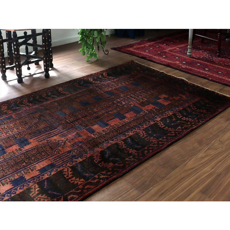 トライバルラグ バルーチ 220x105cm 幾何学デザイン 手織り絨毯 |  | 02