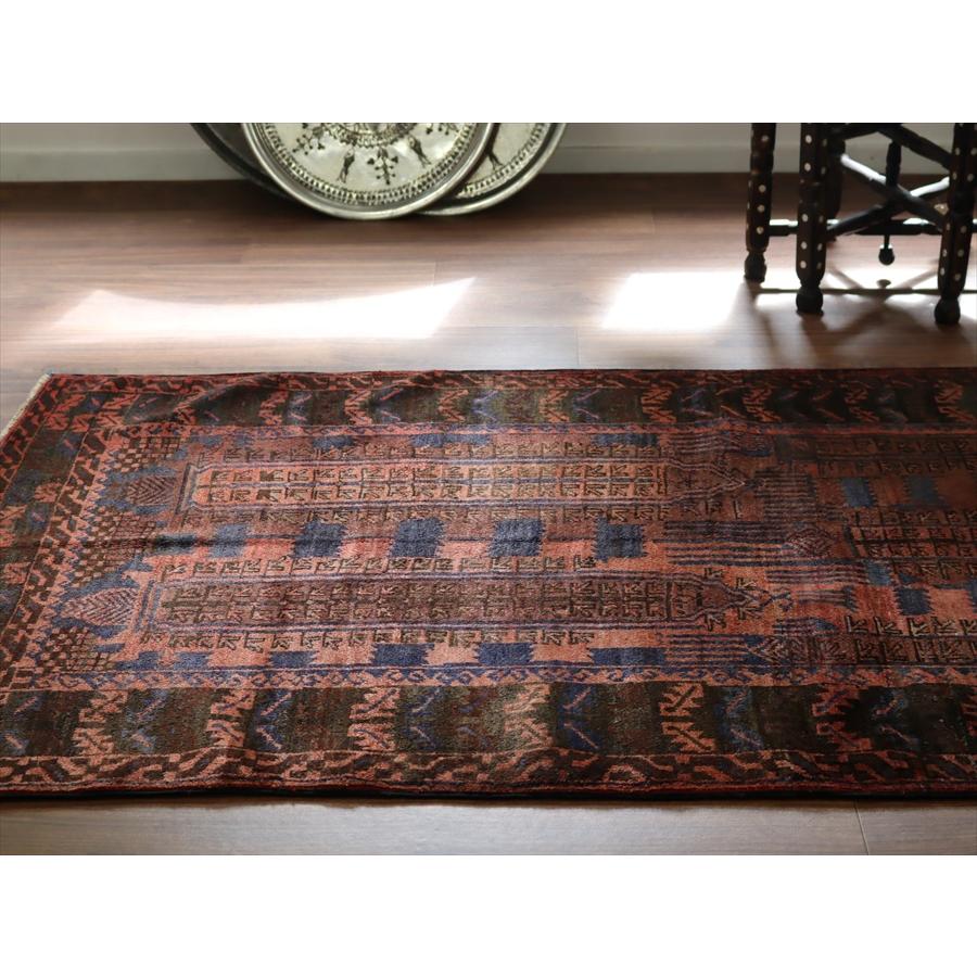 トライバルラグ バルーチ 220x105cm 幾何学デザイン 手織り絨毯 |  | 03