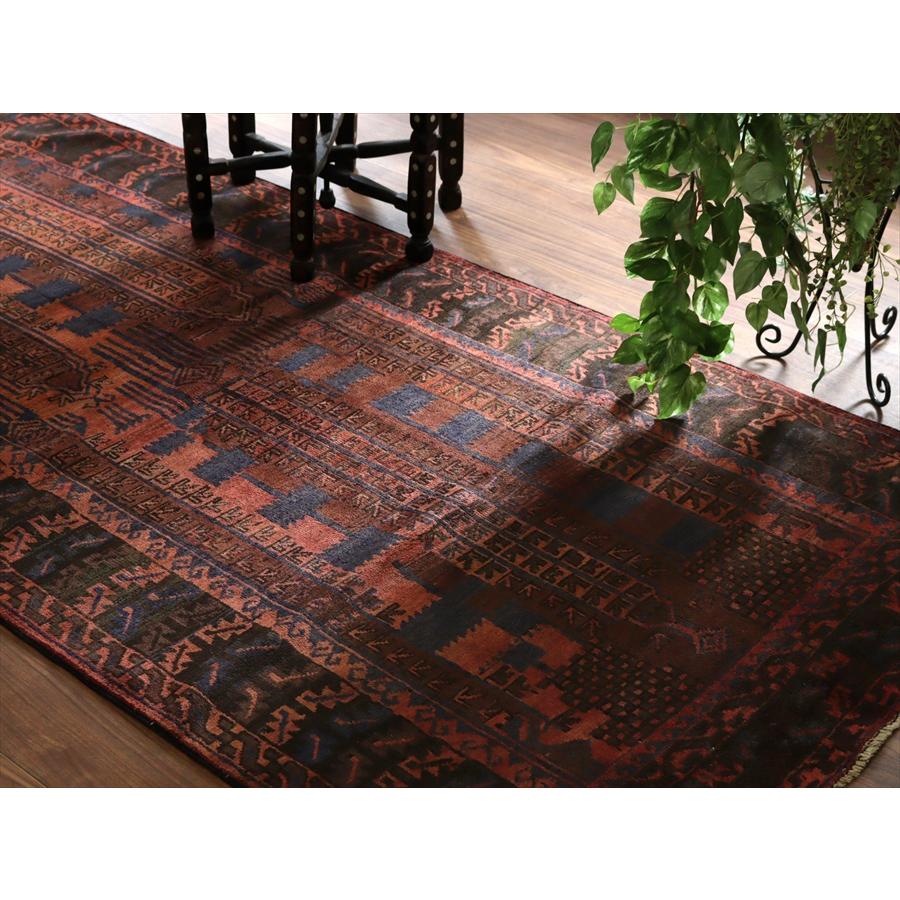 トライバルラグ バルーチ 220x105cm 幾何学デザイン 手織り絨毯 |  | 04