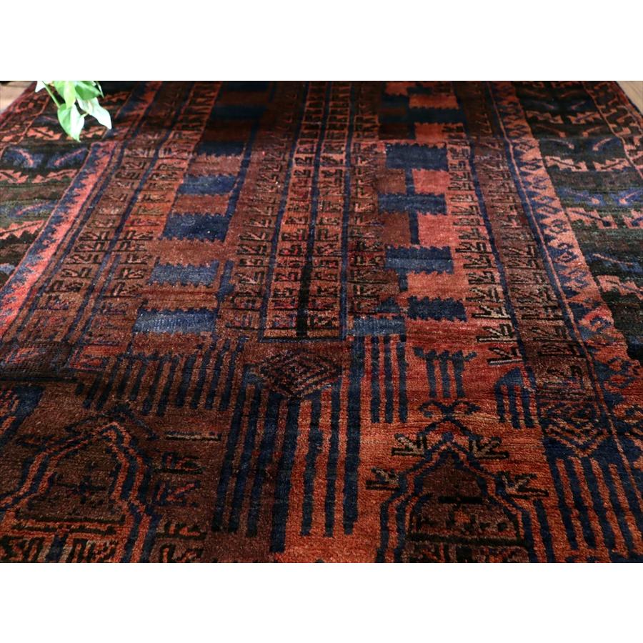 トライバルラグ バルーチ 220x105cm 幾何学デザイン 手織り絨毯 |  | 07