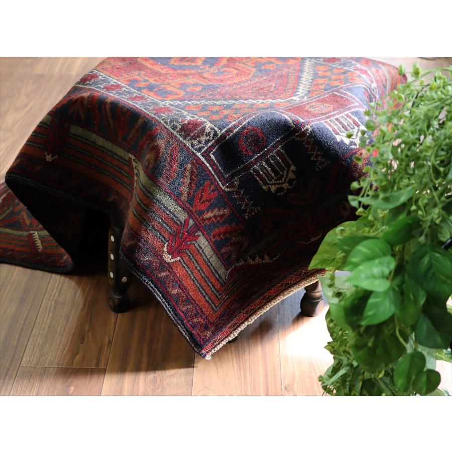 トライバルラグ バルーチ 136x89cm 手織りラグ ミフラープ |  | 11