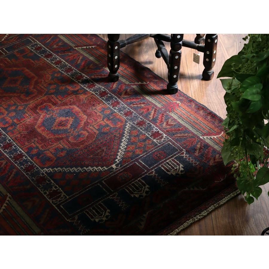 トライバルラグ バルーチ 136x89cm 手織りラグ ミフラープ |  | 08