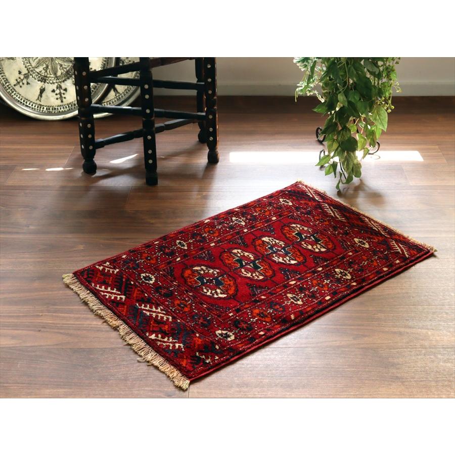 トライバルラグ バルーチ 78x51cm 幾何学模様 レッド |  | 01