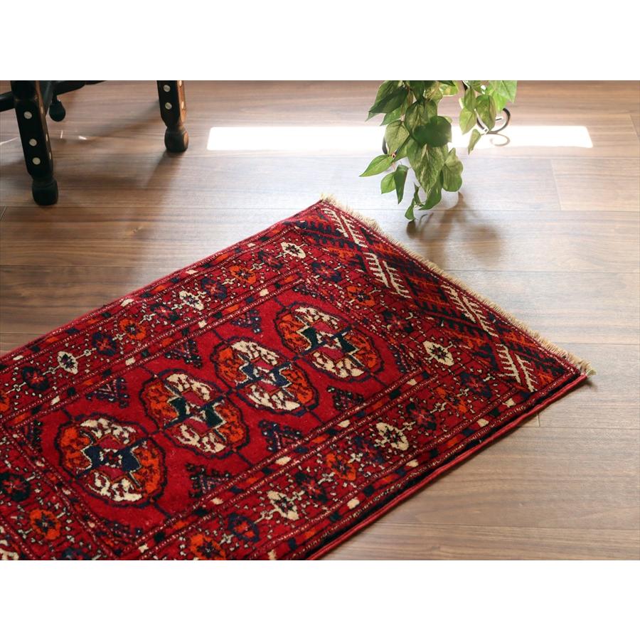 トライバルラグ バルーチ 78x51cm 幾何学模様 レッド |  | 02