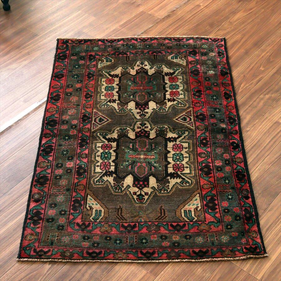 トライバルラグ バルーチ 148x95cm ２つのメダリオン ブラウン | 