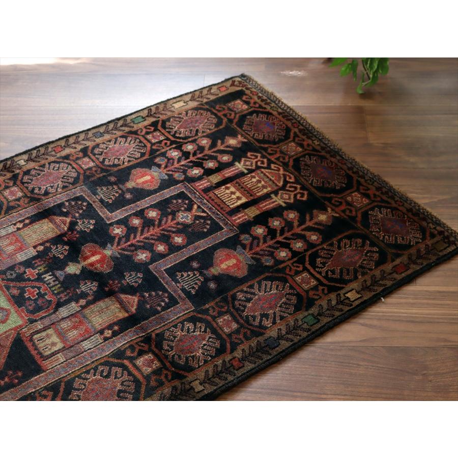 トライバルラグ バルーチ 121x82cm ミフラープ ブラック |  | 02