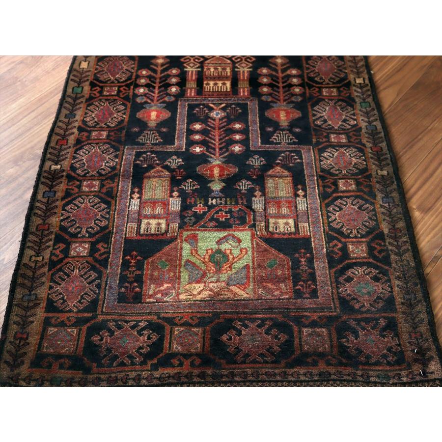 トライバルラグ バルーチ 121x82cm ミフラープ ブラック |  | 03