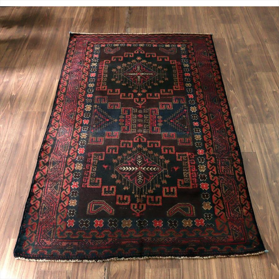 バルーチ族の絨毯 196x111cm ２つのメダリオン | 