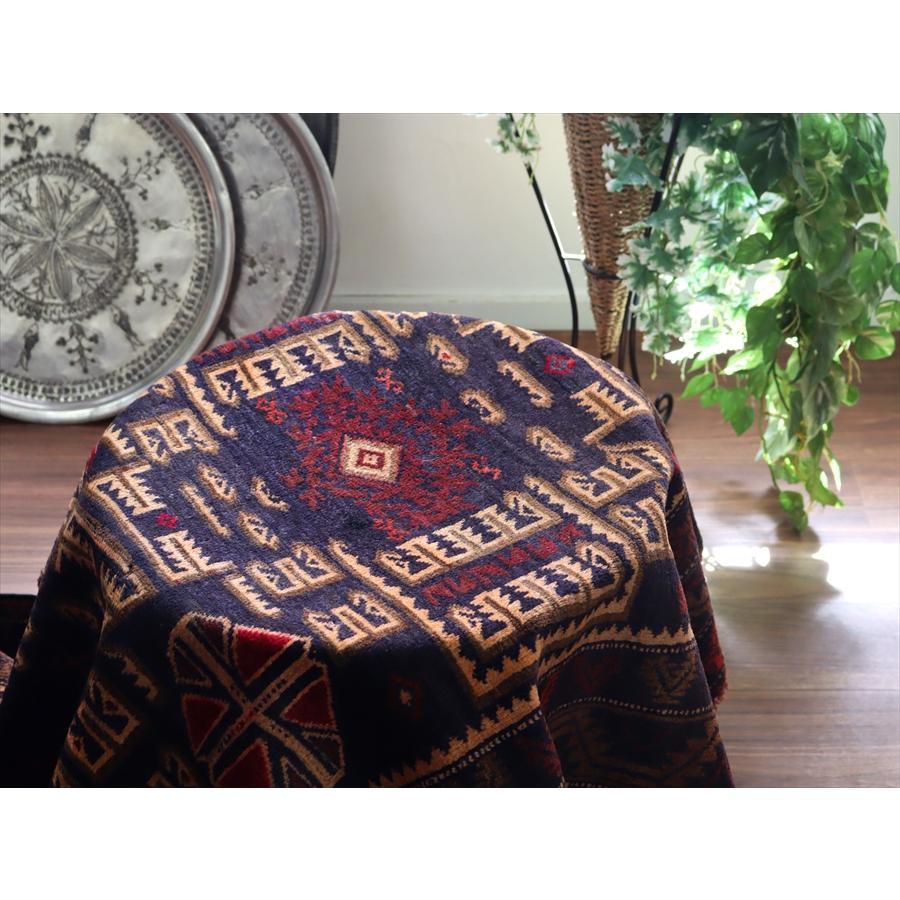 トライバルラグ バルーチ 206x121cm 幾何学模様とメダリオン ネイビー |  | 10