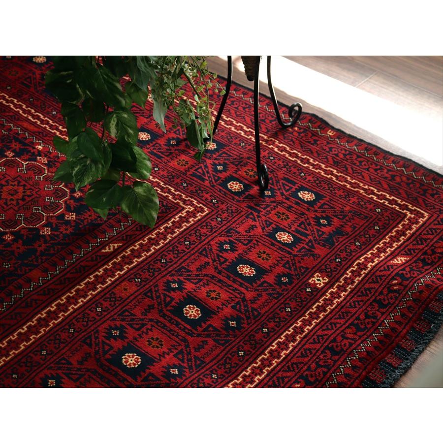 アフガニスタン産 手織り絨毯 196x155cm クンドゥズ Kunduz　ビロードのようなツヤのある緻密な織り |  | 06