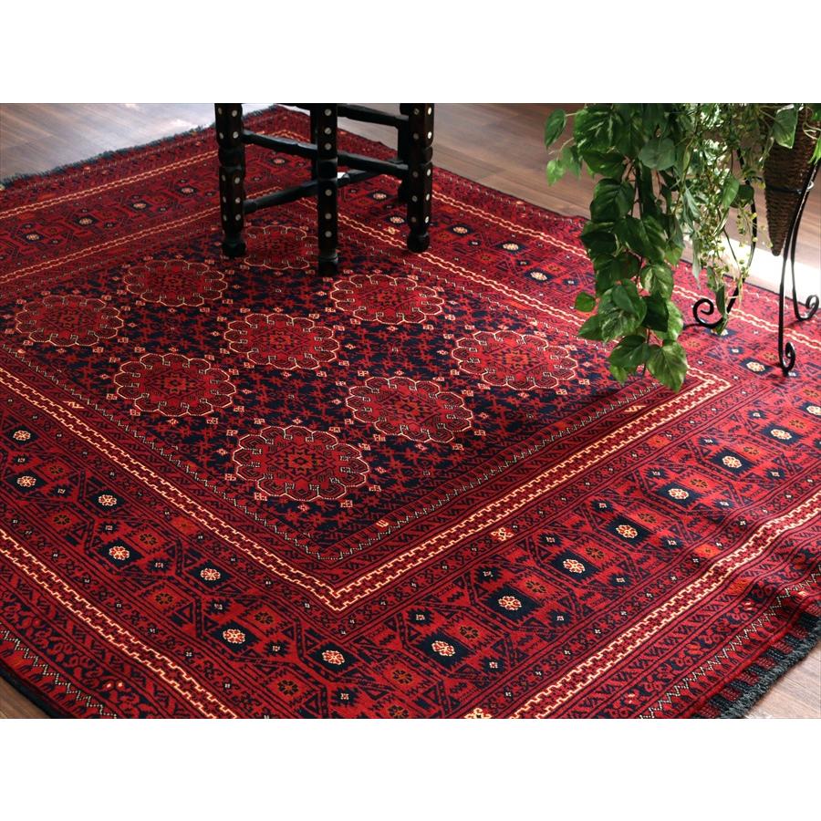 アフガニスタン産 手織り絨毯 196x155cm クンドゥズ Kunduz　ビロードのようなツヤのある緻密な織り |  | 08