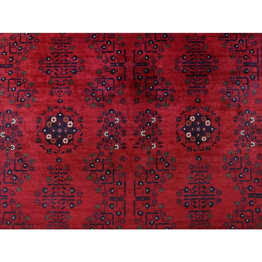 クンドゥズ アフガン絨毯 241x176cm 幾何学モチーフ レッド |  | 04