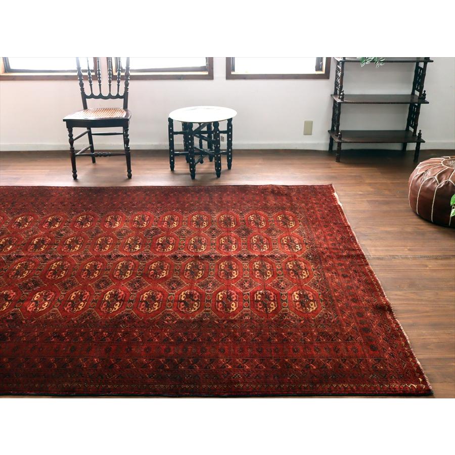 クンドゥズ アフガン絨毯 247x196cm 手織りラグ 細かな織りの幾何学モチーフ |  | 02