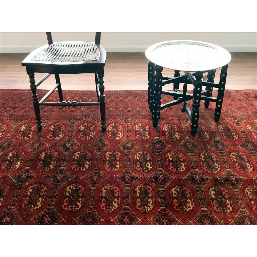 クンドゥズ アフガン絨毯 247x196cm 手織りラグ 細かな織りの幾何学モチーフ |  | 06