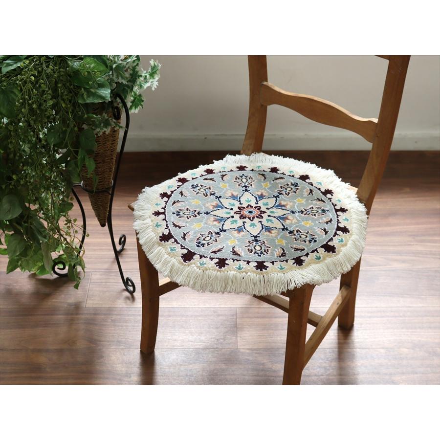 ペルシャ絨毯 ナイン 円形 42xcm Nain 9La/グレー |  | 01