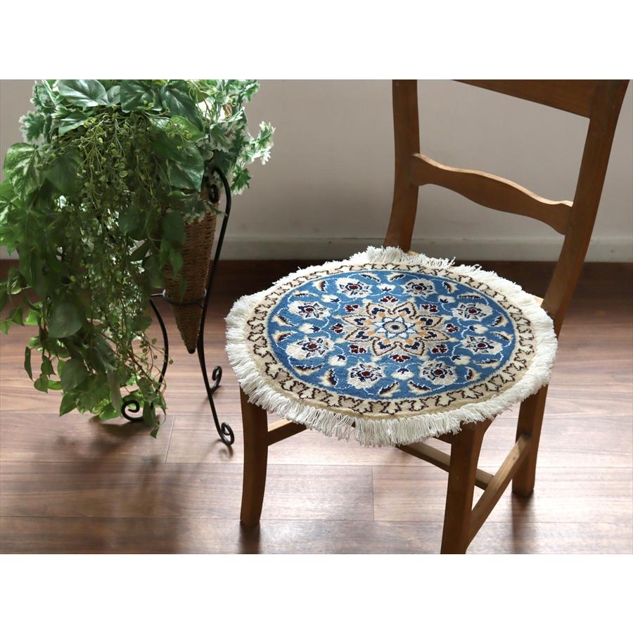 ペルシャ絨毯 ナイン 円形 45xcm Nain 9La/ブルー |  | 01