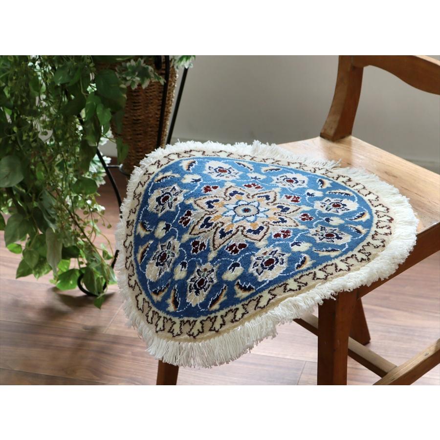 ペルシャ絨毯 ナイン 円形 45xcm Nain 9La/ブルー |  | 02