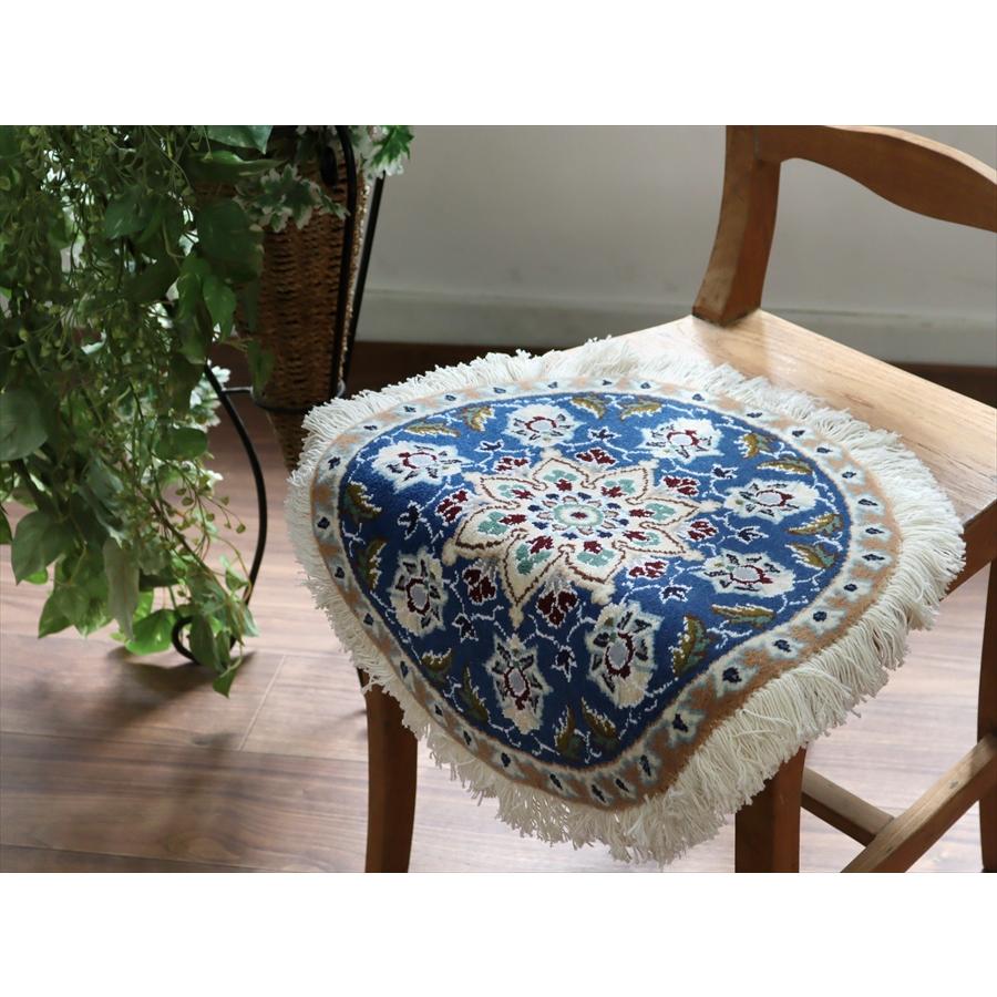 ペルシャ絨毯 ナイン 円形 42xcm Nain 9La/ブルー |  | 02