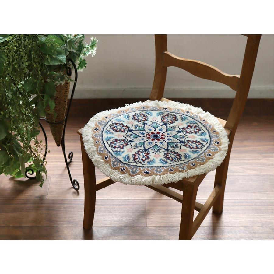 ペルシャ絨毯 ナイン 円形 40xcm Nain 9La/アイボリー |  | 01