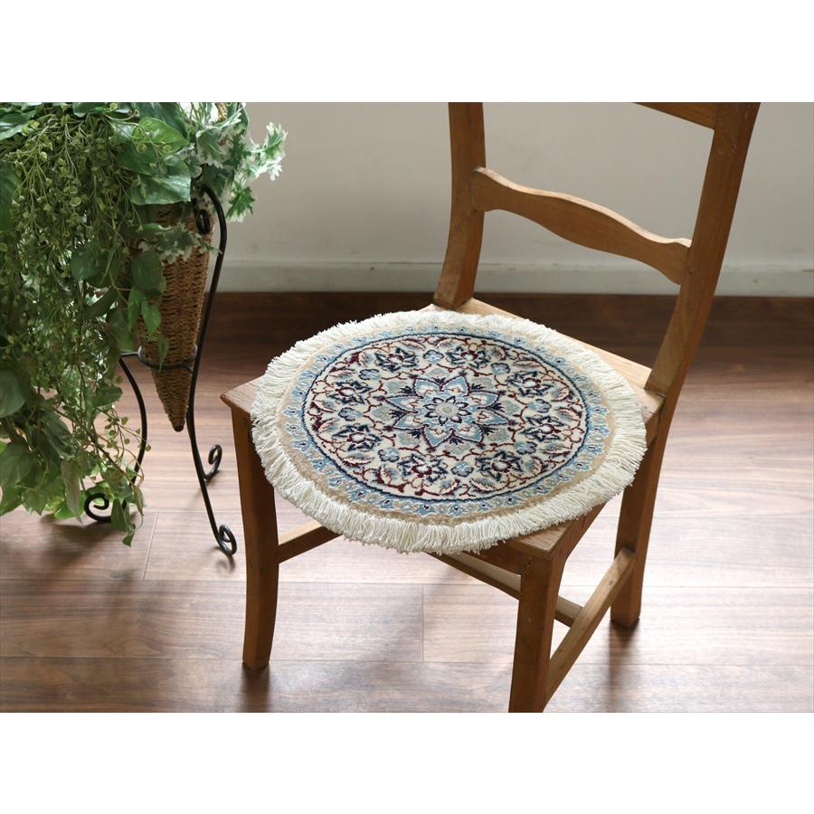 ペルシャ絨毯 ナイン 円形 39xcm Nain 9La/アイボリー |  | 01