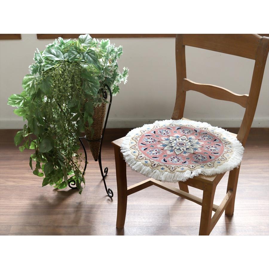 ペルシャ絨毯 ナイン 円形 38xcm Nain 9La/ピンク |  | 01