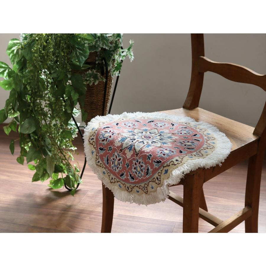 ペルシャ絨毯 ナイン 円形 38xcm Nain 9La/ピンク |  | 02