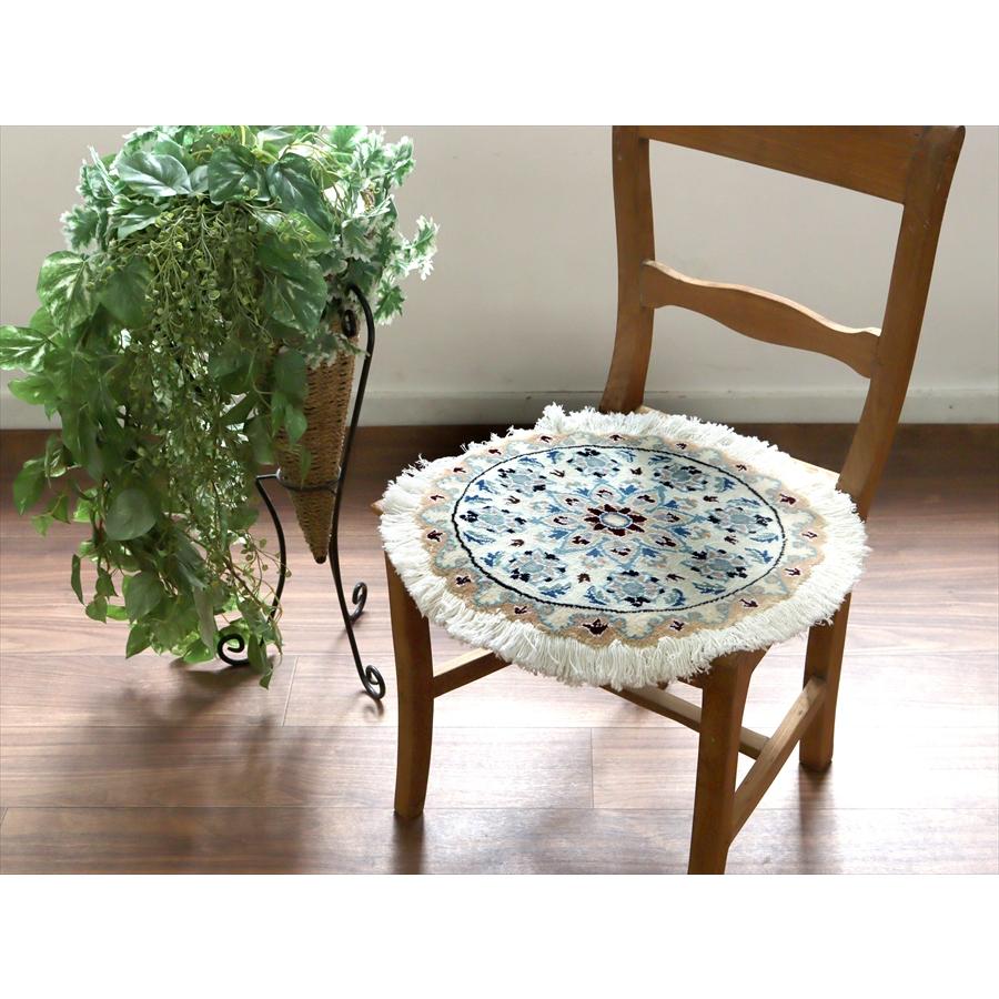 ペルシャ絨毯 ナイン 円形 42xcm Nain 9La/アイボリー |  | 01