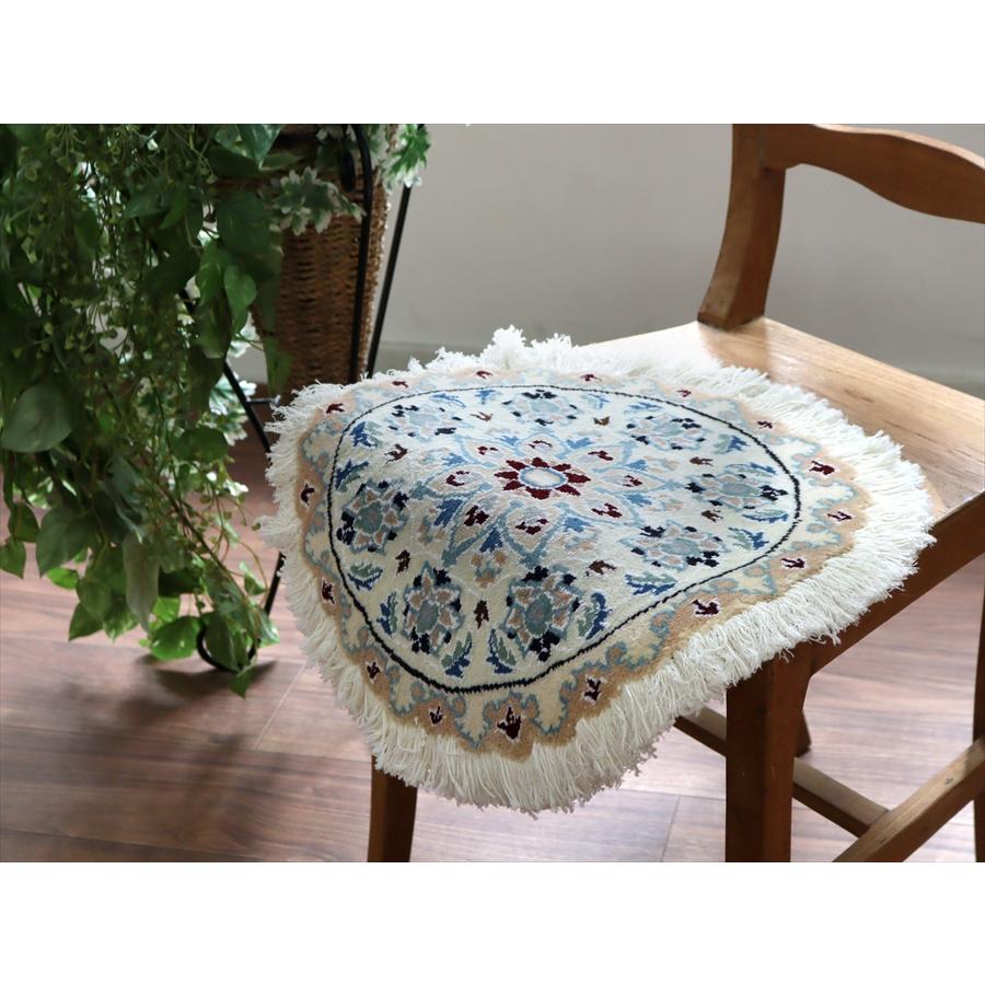 ペルシャ絨毯 ナイン 円形 42xcm Nain 9La/アイボリー |  | 02