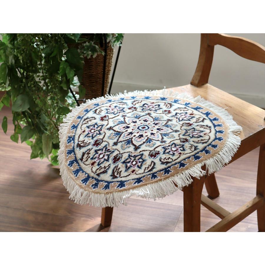 ペルシャ絨毯 ナイン 円形 44xcm Nain 9La/アイボリー |  | 02