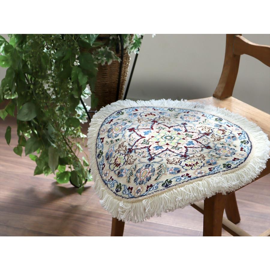 ペルシャ絨毯 ナイン 円形 41xcm Nain 9La/アイボリー |  | 02