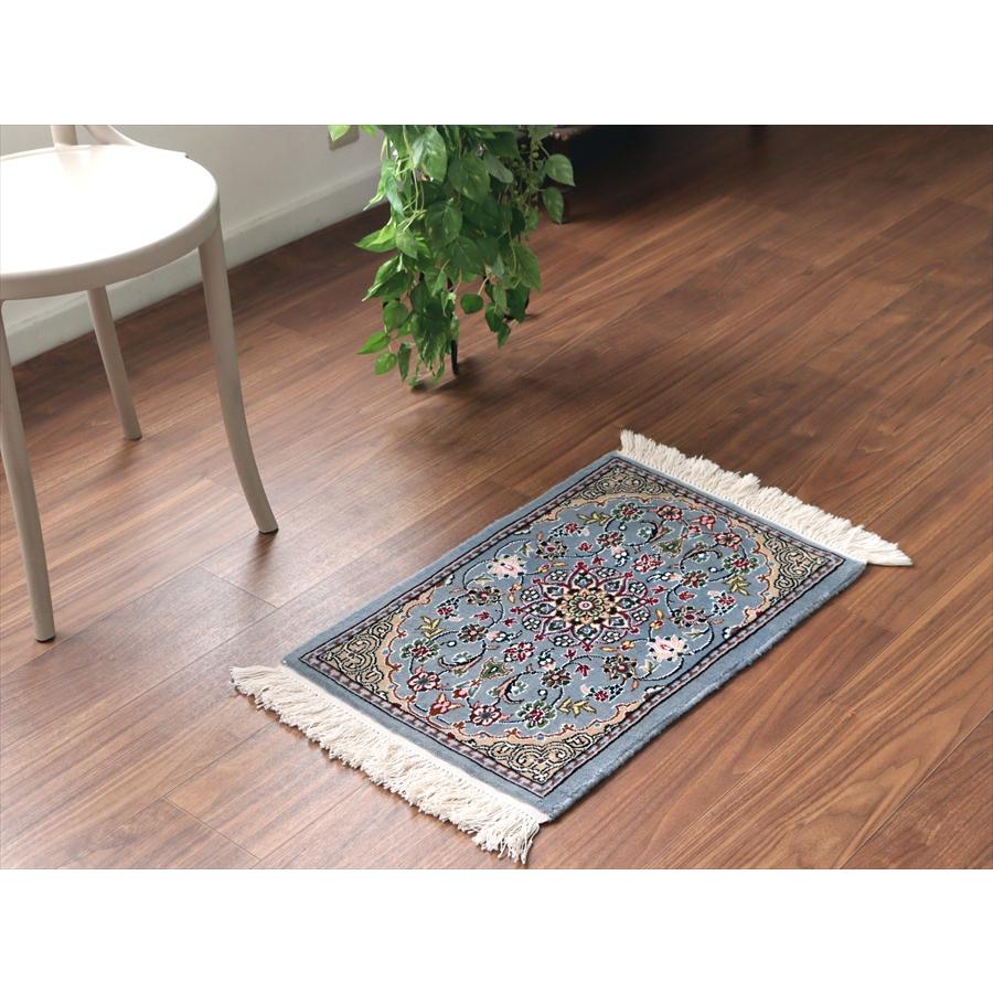 ペルシャ絨毯 ナイン 64x41cm Nain 9La ブルー |  | 01