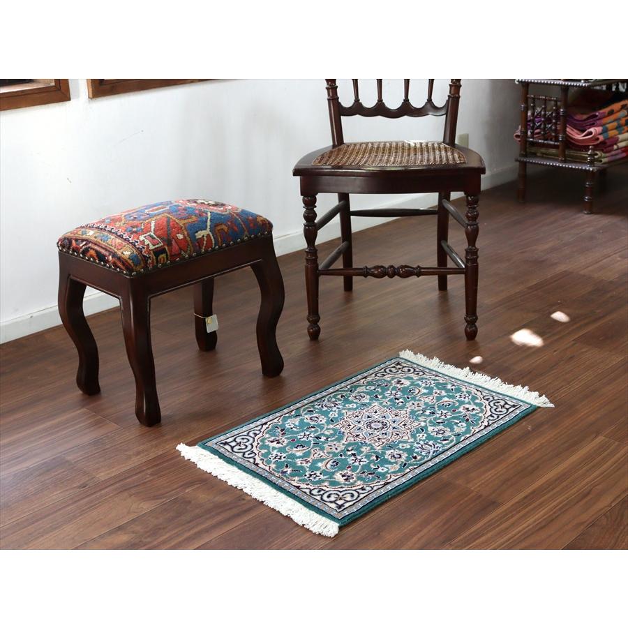 ペルシャ絨毯 ナイン 59x41cm Nain 9La エメラルド |  | 01