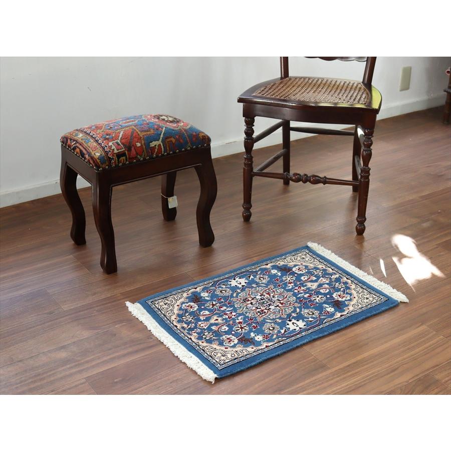 ペルシャ絨毯 ナイン 61x41cm Nain 9La ブルー |  | 01