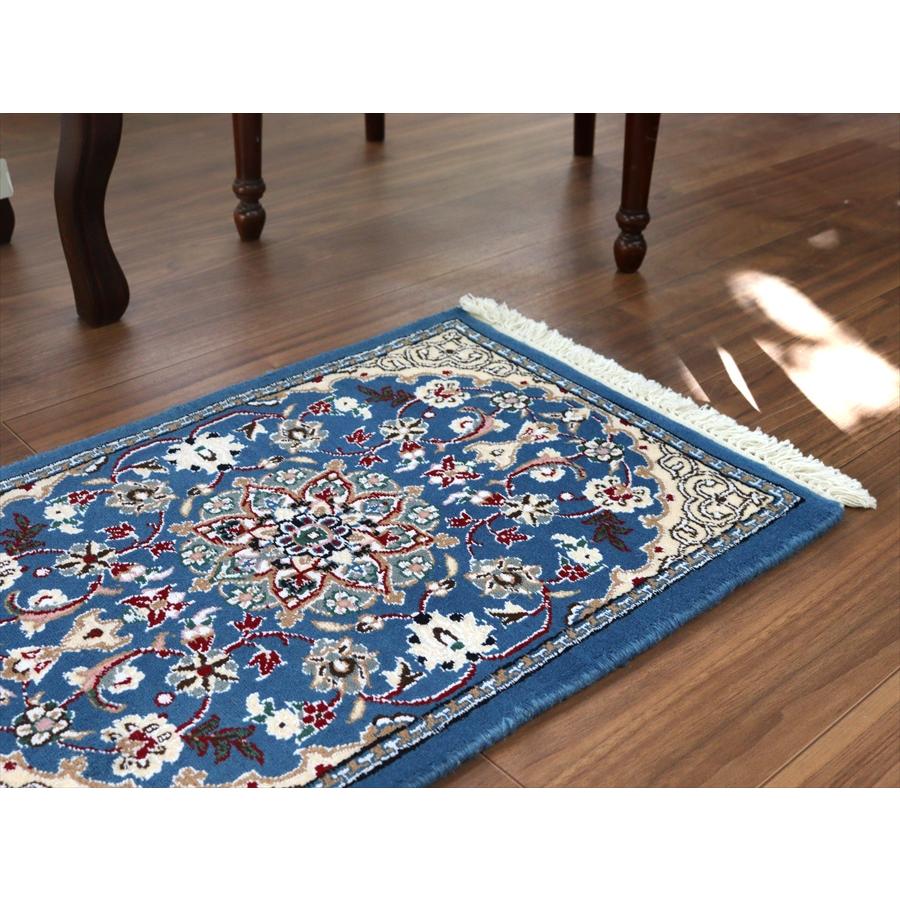 ペルシャ絨毯 ナイン 61x41cm Nain 9La ブルー |  | 02