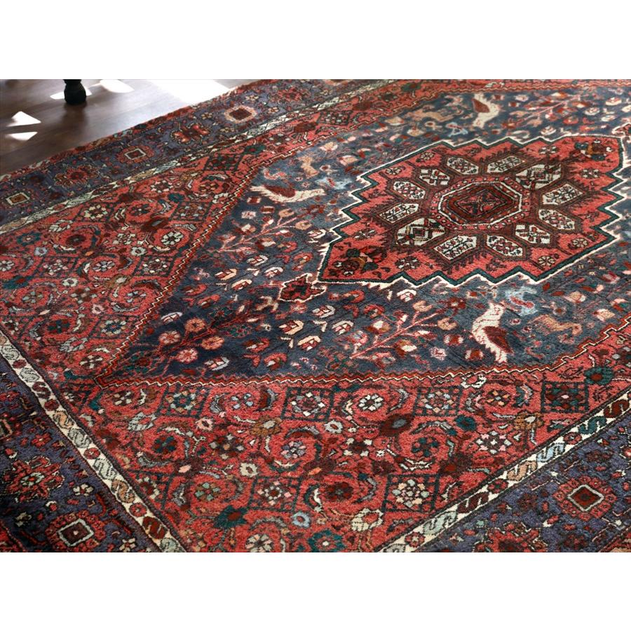 イランの手織り絨毯 ゴルトグ 204x133cm 六角メダリオン レッド ペルシャ絨毯 |  | 03