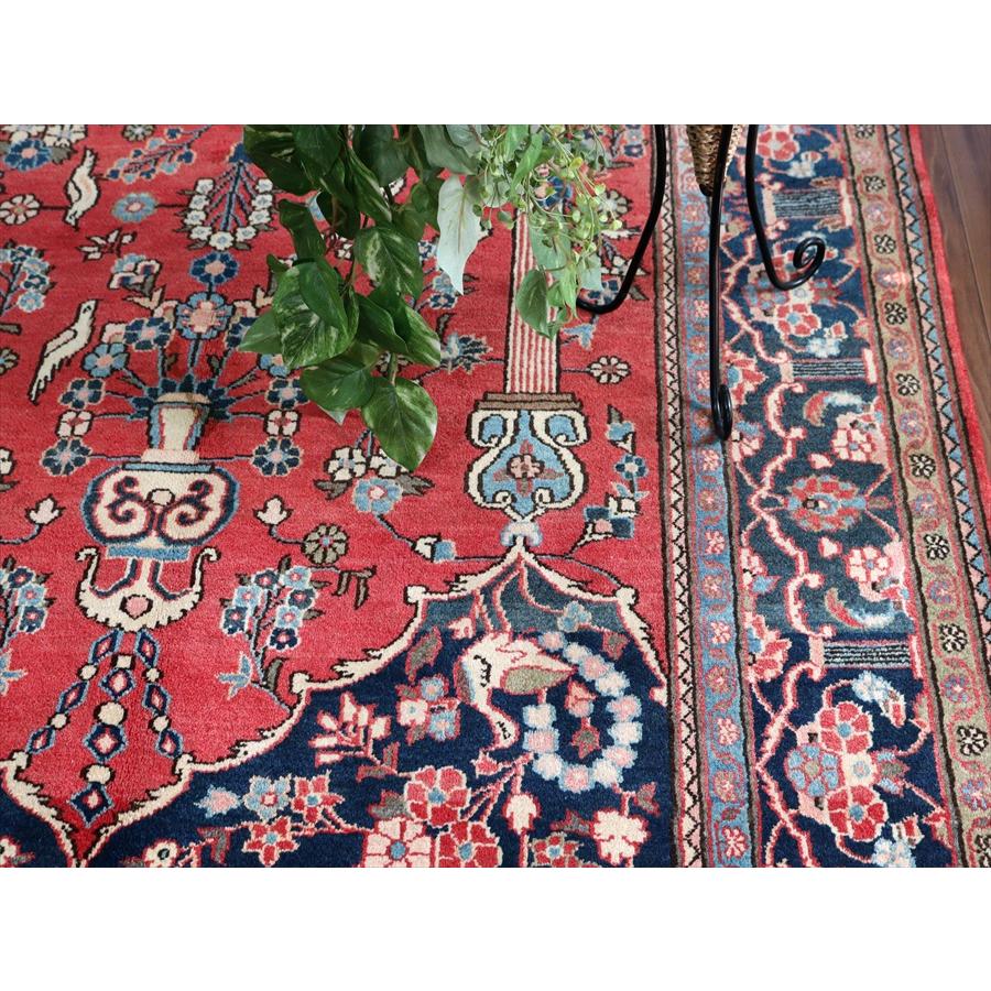 イランの手織り絨毯 カシャーン 212x131cm 赤いミフラープ ペルシャ絨毯 |  | 10