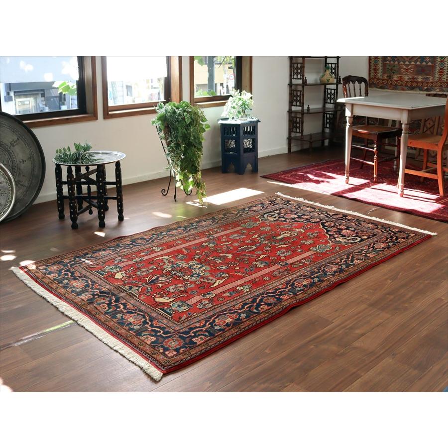 イランの手織り絨毯 カシャーン 212x131cm 赤いミフラープ ペルシャ絨毯 |  | 01