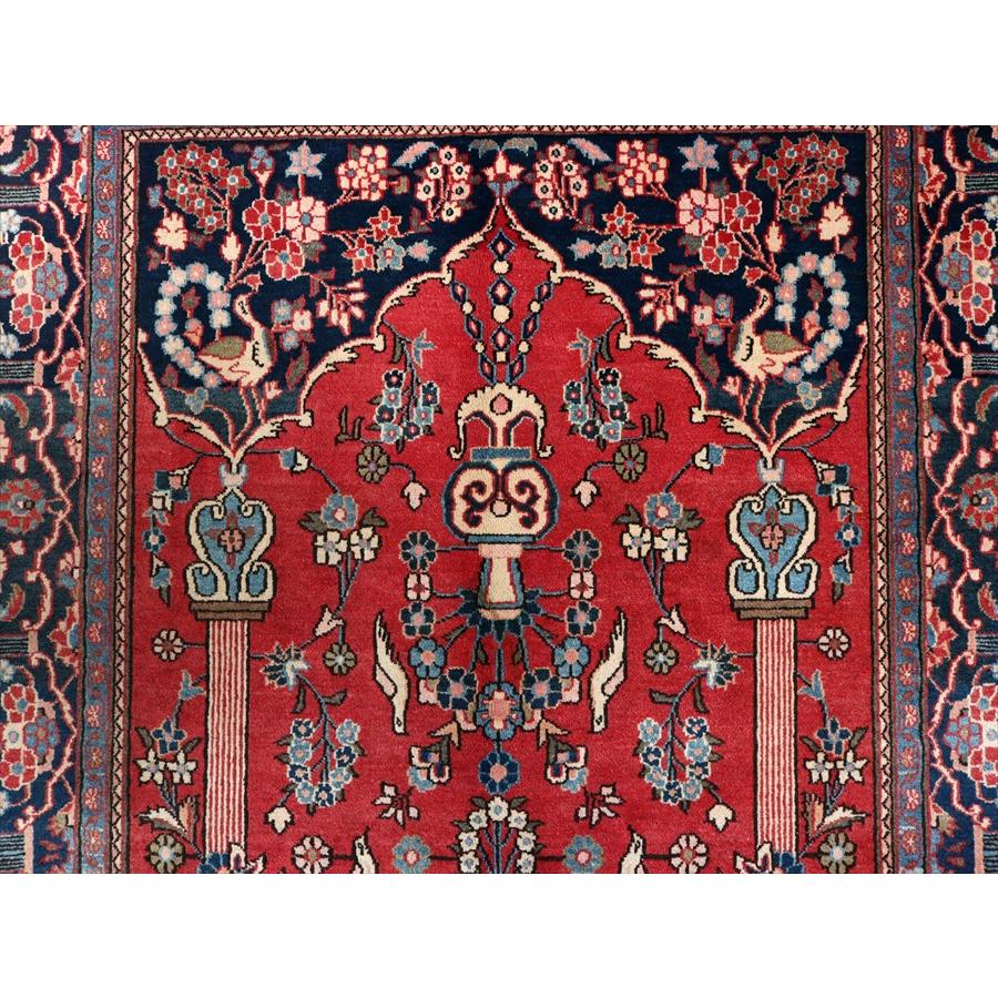 イランの手織り絨毯 カシャーン 212x131cm 赤いミフラープ ペルシャ絨毯 |  | 04