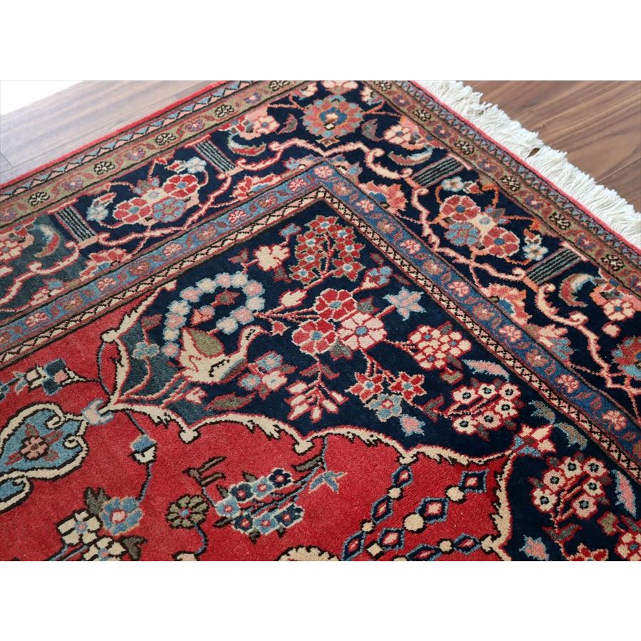 イランの手織り絨毯 カシャーン 212x131cm 赤いミフラープ ペルシャ絨毯 |  | 06