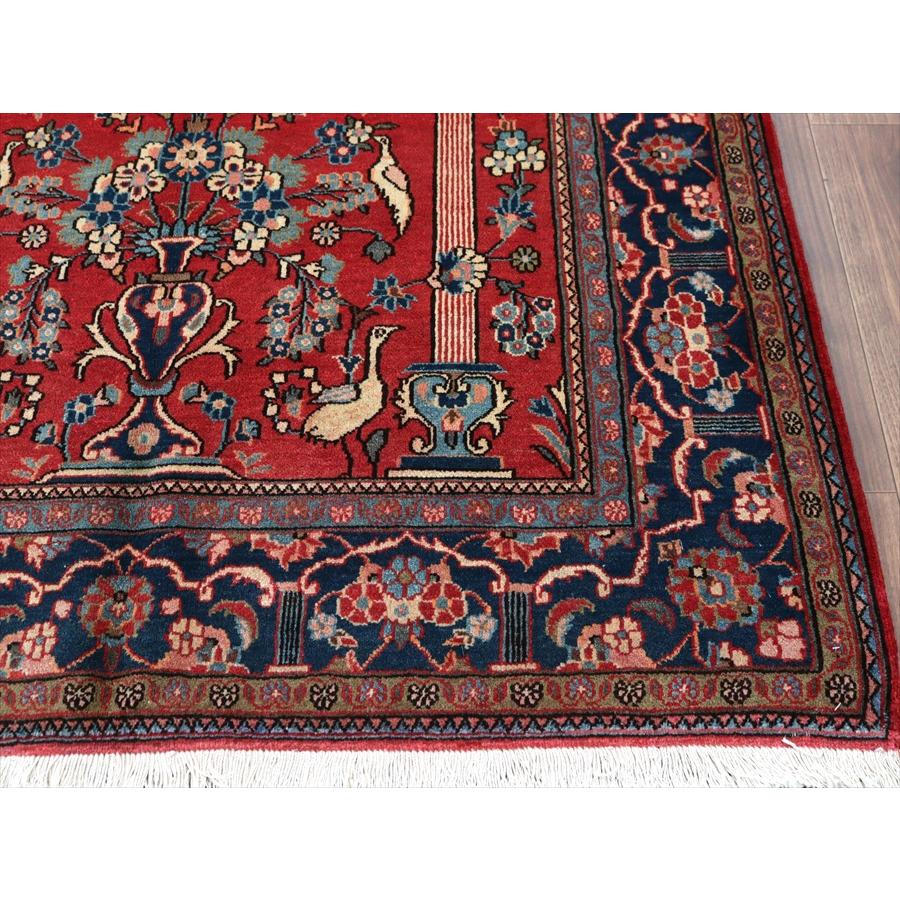 イランの手織り絨毯 カシャーン 212x131cm 赤いミフラープ ペルシャ絨毯 |  | 07