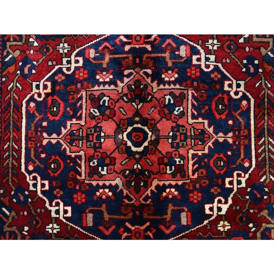 イランの手織り絨毯 バクティアリ 202x158cm 花形のメダリオン ネイビー |  | 04