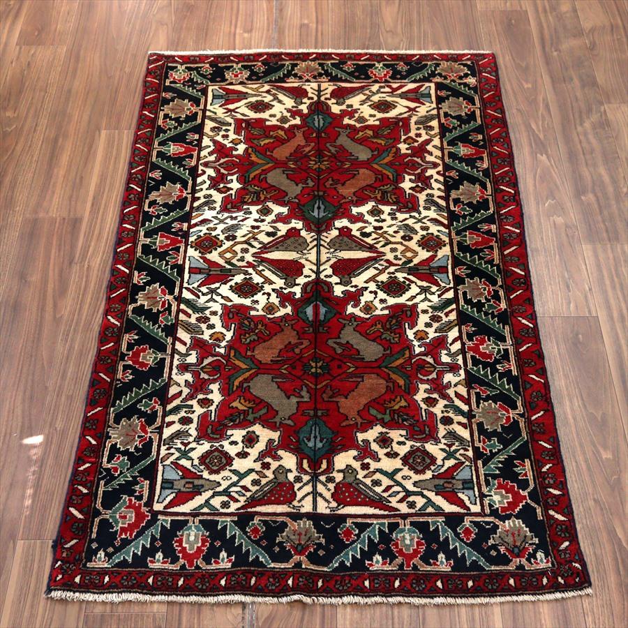 イランの手織り絨毯 バルーチ 171x99cm 動物と花 トライバルラグ