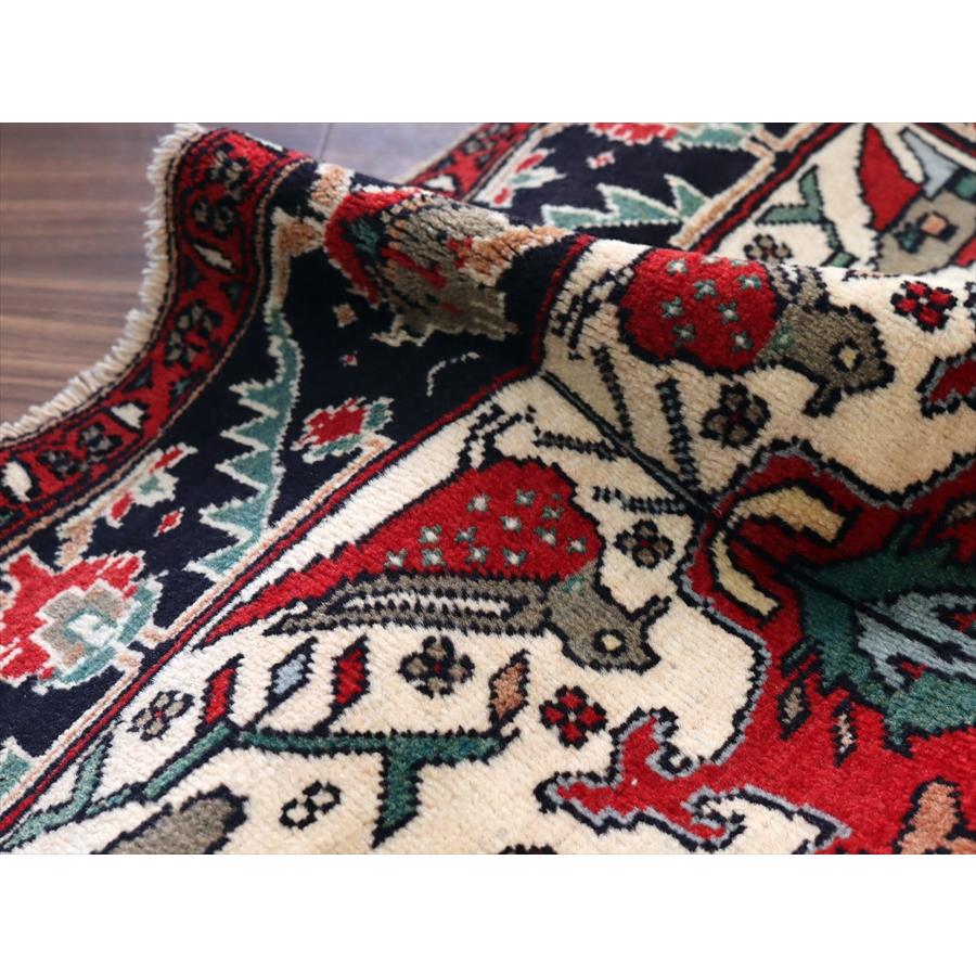 イランの手織り絨毯 バルーチ 171x99cm 動物と花 トライバルラグ |  | 11